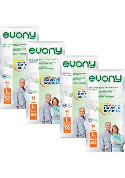 Emici Külot Unısex Large 30X4'Lü (120 Adet)