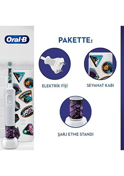 Oral-B Çocuk Şarjlı/elektrikli Diş Fırçası Lightyear D100 + Seyahat Kabı Özel Seri