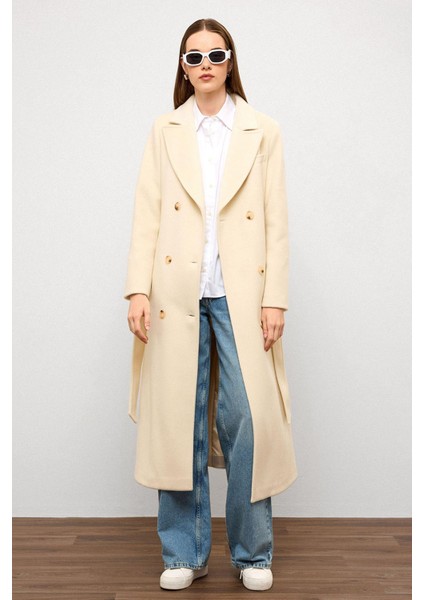 Ceket Yaka Kruvaze Ara Boy Kaban Ekru 3094