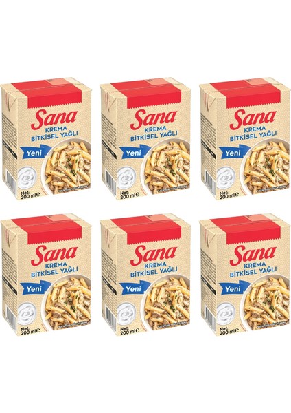 Bitkisel Krema 200 ml x 6 Adet