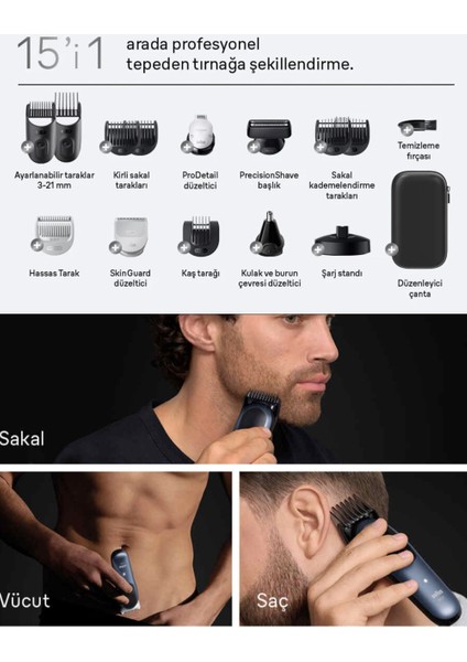 Hepsi Bir Arada Series 7, 15'i 1 Arada Tıraş Kiti, Problade, Autosense, AIO7580+TAŞIMA Çantası (Onerous ) fiyatları