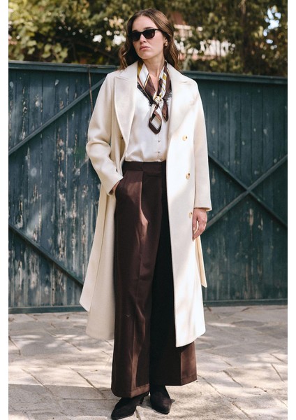 Ceket Yaka Kruvaze Ara Boy Kaban Ekru 3094