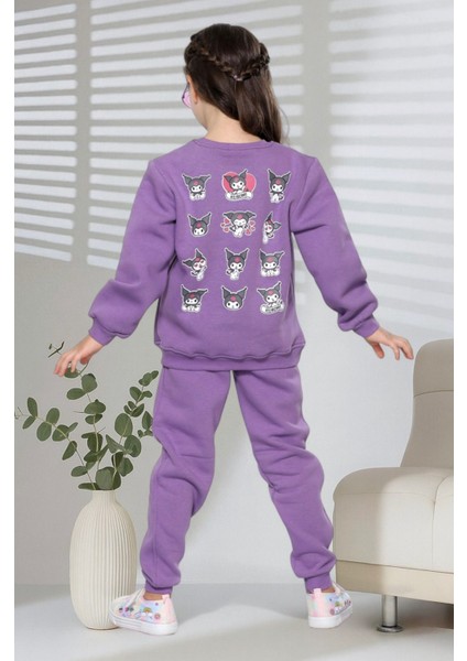 Kuromi Baskılı Kız Çocuk Sweatshirt ve Eşofman Takımı – Kışlık, Rahat, 2’li Takım fiyatları