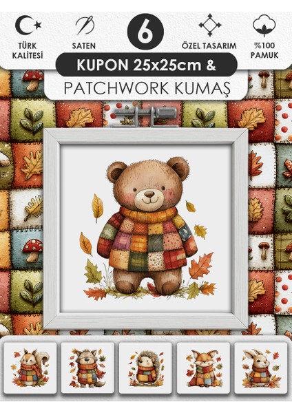 Patchwork Kumaş Seti – Dikiş ve Hobi Için %100 Pamuk Desenli Kumaş Kuponları