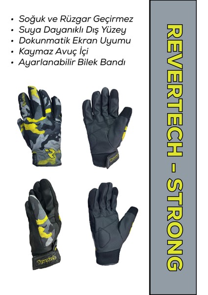 Revertech Strong Komando / Su ve Rüzgar Geçirmez Kışlık Motosiklet Eldiveni