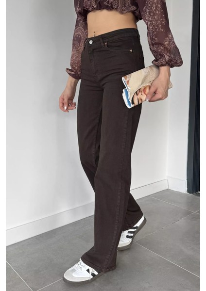 Kadın Palazzo Yüksek Bel Jean Kot Pantolon P-00018896