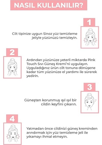 Pink Touch Anında Ton Eşitleyici Onarıcı Nemlendirici Pembe Yüz Güneş Kremi SPF50 modelleri