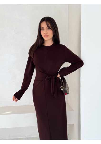 Yandan Bağlamalı Modal Kumaş Uzun Elbise fiyatları