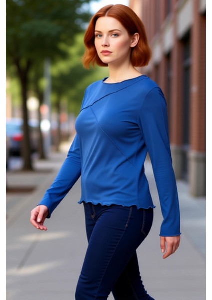 Kadın Bisiklet Yaka Nervürlü Ispanyol Kol Viskon Bluz Büyük Beden Konforu Kaliteli Şık Rahat modelleri