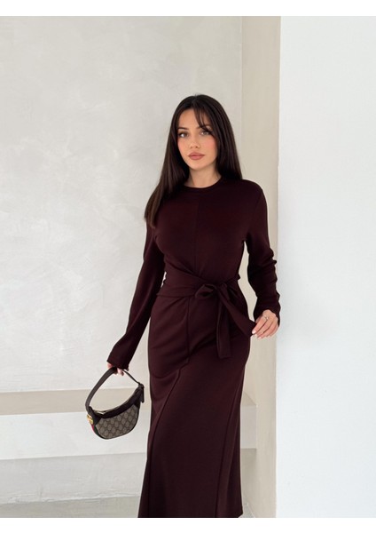 Yandan Bağlamalı Modal Kumaş Uzun Elbise indirimleri
