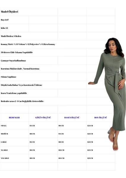 Yandan Bağlamalı Modal Kumaş Uzun Elbise