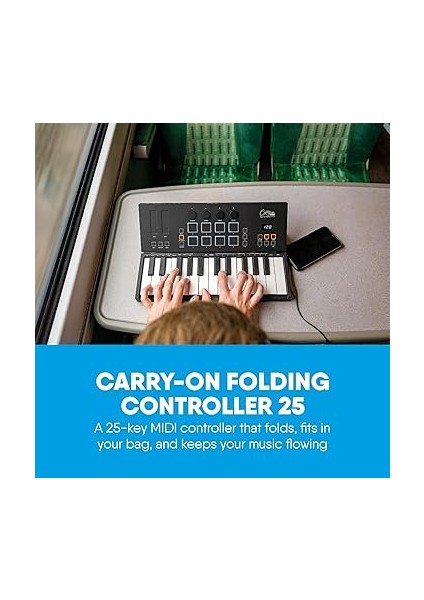 Fc-25 Katlanabilir Midi-Otb Klavye Kontrol Cihazı, 25 Tuş, 8 Arkadan Aydınlatmalı Davul Pedi Inc Cubase Le Oem & Cubase Le Oem Ios Daw Yazılımı fiyatları