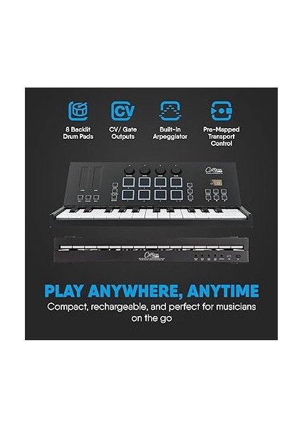 Fc-25 Katlanabilir Midi-Otb Klavye Kontrol Cihazı, 25 Tuş, 8 Arkadan Aydınlatmalı Davul Pedi Inc Cubase Le Oem & Cubase Le Oem Ios Daw Yazılımı fırsatları