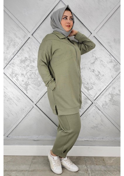 Kadın Taş Detaylı Tesettür Takım fiyatları