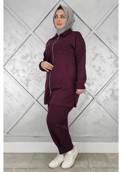 Kadın Taş Detaylı Tesettür Takım