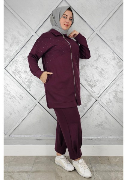 Kadın Taş Detaylı Tesettür Takım fiyatları