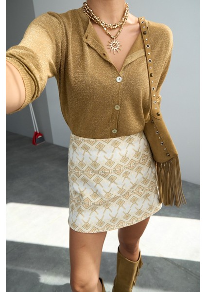 Kadın Simli Ince Sezonlık Düğmeli Hırka fiyatları