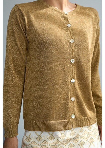 Kadın Simli Ince Sezonlık Düğmeli Hırka modelleri