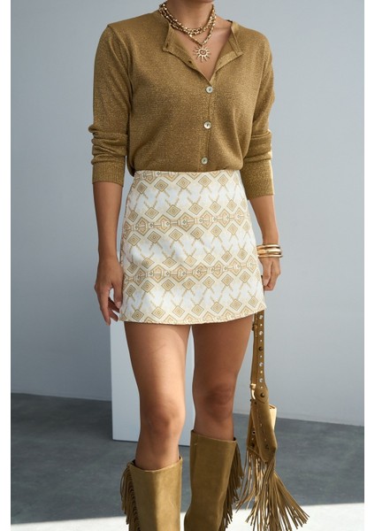 Kadın Simli Ince Sezonlık Düğmeli Hırka indirimleri