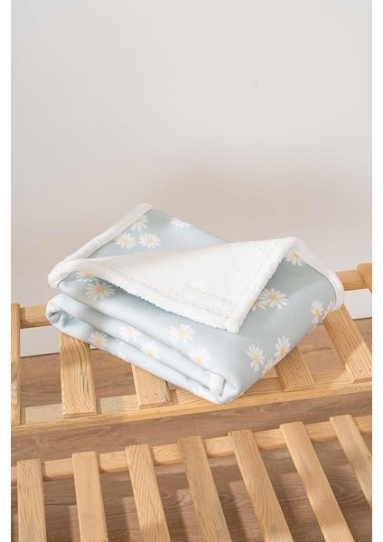 Fluffy Bebek Battaniyesi 70X100 cm Yeşil Papatya Desen indirimleri