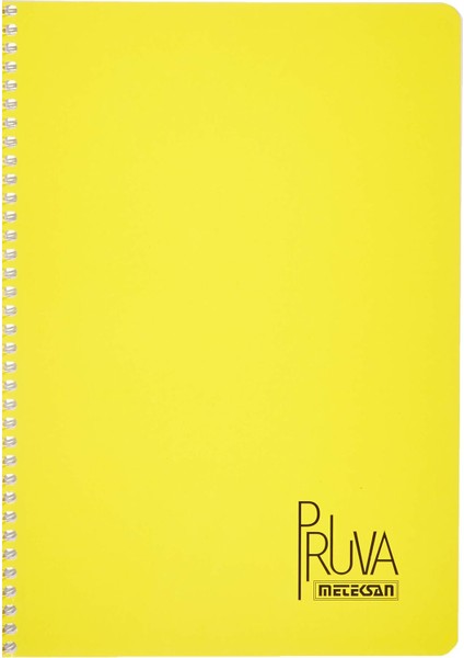 Pruva A4 Pet Spiralli Karton Kapaklı Defter 144 Yaprak - - Sarı