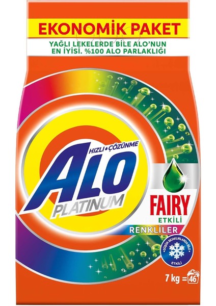 Alo Platinum 7 kg Fairy Etkili Renkliler Hızlı Çözülme Toz Deterjan modelleri