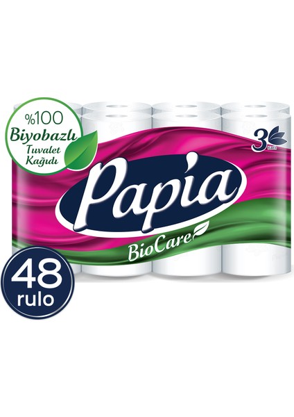 Biocare Tuvalet Kağıdı 48 Rulo (16 Rulo x 3 Paket)