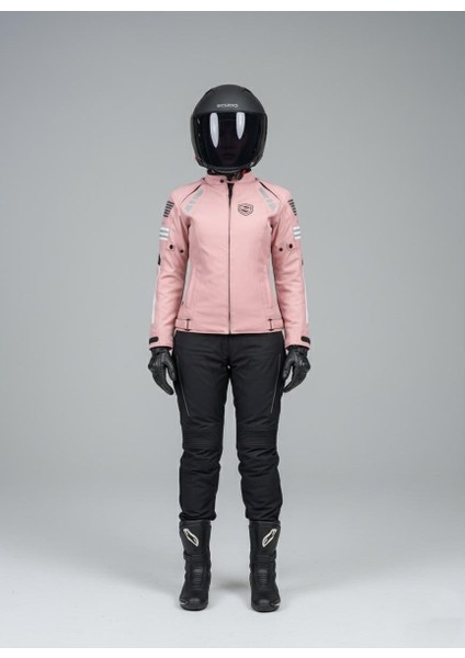 Lyon Pembe 4 Mevsim Kadın Motosiklet Montu
