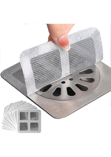 20 Adet Gider Süzgeci Yapışkanlı Filtre Saç Kıl Tüy Pislik Durdurucu Lavabo Mutfak Küvet Gider Böcek Haşere Engelleyici