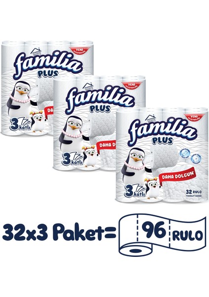 Organik Pamuk özlü Tuvalet Kağıdı 96 Rulo (32 RULO x 3 PAKET)