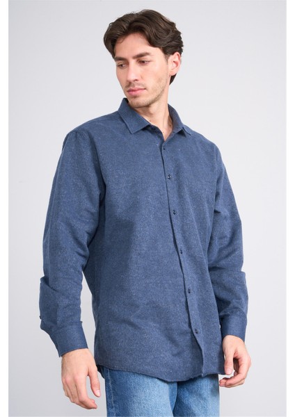 2439 Erkek Uzun Kol Regular Gömlek Açık Lacivert fiyatları