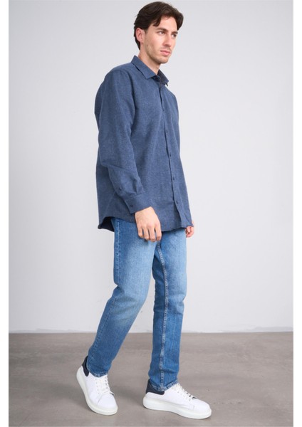 2439 Erkek Uzun Kol Regular Gömlek Açık Lacivert fırsatları