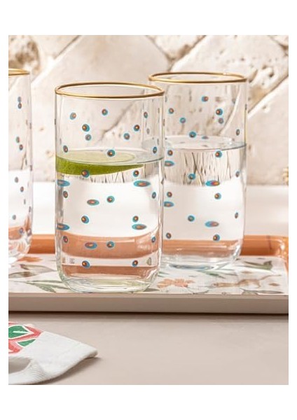 Cam 3'lü Meşrubat Bardağı 365 ml Yeşil-Mavi fiyatları