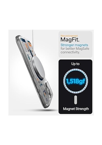 iPhone 16 Pro Max ile Uyumlu Ince Magsafe Kılıf Ultra Hybrid Sararma Karşıtı Duraclear Hava Kanalı Teknolojisi Askeri Sınıf Koruma Magfit Analogue Şeffaf Kapak - ACS08726 indirimleri