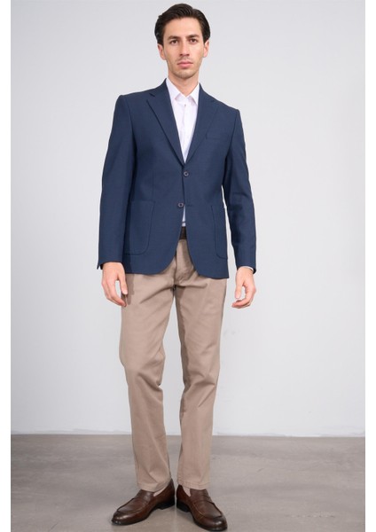 4666 Erkek Mono Yaka Tek Ceket Slim Fit Lacivert fiyatları