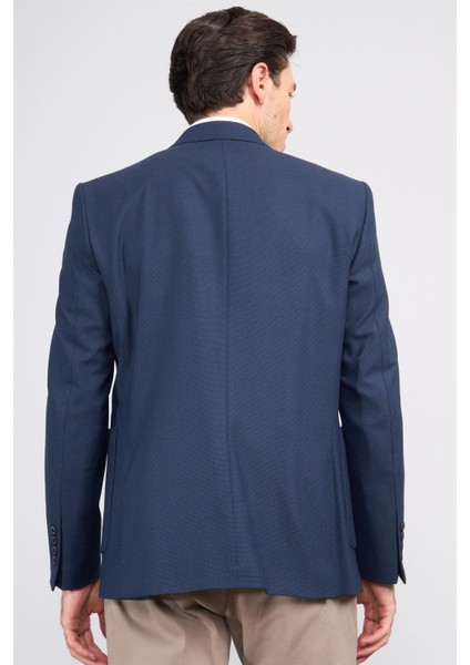 4666 Erkek Mono Yaka Tek Ceket Slim Fit Lacivert fırsatları