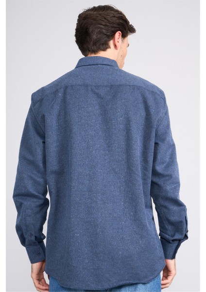 2439 Erkek Uzun Kol Regular Gömlek Açık Lacivert