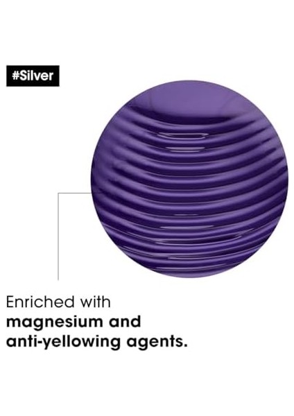 L'oréal Professionnel Paris Serie Expert Silver Çok Açık Sarı, Gri ve Beyaz Saçlar Için Renk Dengeleyici Mavi Şampuan 300ML