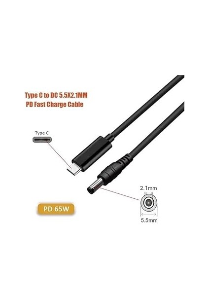 Type C To Dc 12V Pd 5.5 * 2.5mm Adaptör Çevirici Power Şarj Kablosu indirimleri