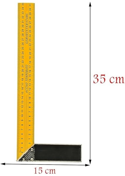 Alüminyum L Gönye Sarı Gönye Cetvel Kaynak Kaynakçı Marangoz Gönyesi 350 mm fiyatları