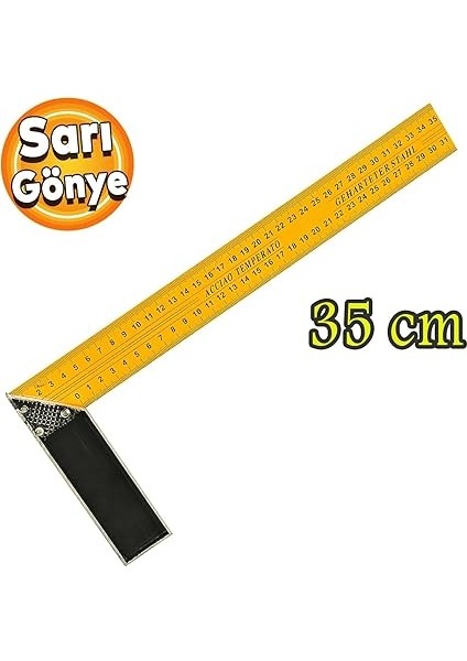 Alüminyum L Gönye Sarı Gönye Cetvel Kaynak Kaynakçı Marangoz Gönyesi 350 mm fırsatları
