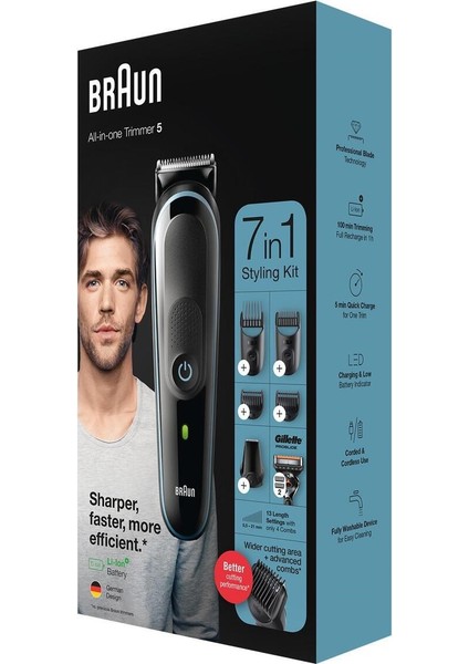 Mgk 5345 Erkek Bakım Kiti 7'si 1 Arada Şekillendirici + Gillette Hediye modelleri