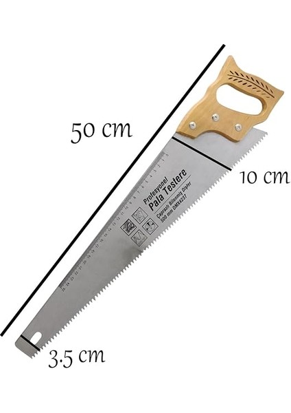 Saplı 50 cm Pala Testere Ağaç Tahta Sunta Bağ Dal Kesme Budama Güçlü Çapraz Dişli Cetvel Ölçme fiyatları