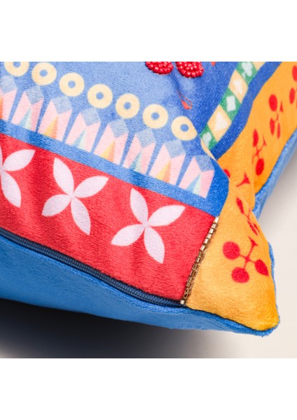 Hansı Dijital Baskılı Dolgulu Kırlent 50x50 Cm Renkli