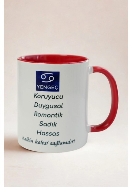 Yengeç Burcu Porselen Kupa – Astroloji ve Burç Temalı Kupa Bardak – Kişiye Özel Yengeç Burcu Hediyesi – Duygusal ve Romantik Kupa fiyatları