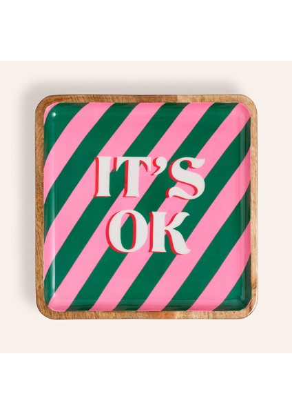 Lakrı Mango Ağacı Tepsi 30X30X3 cm Yeşil