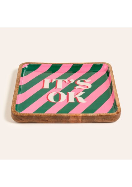 Lakrı Mango Ağacı Tepsi 30X30X3 cm Yeşil