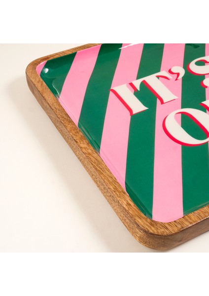 Lakrı Mango Ağacı Tepsi 30X30X3 cm Yeşil