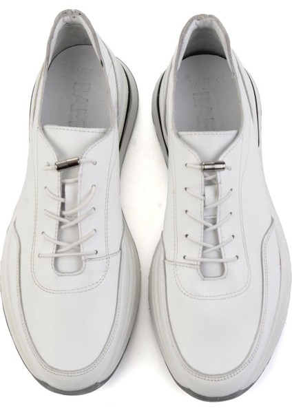 Beyaz Hakiki Deri Erkek Casual Ayakkabı E01011031303 fırsatları