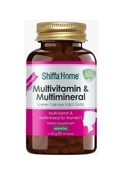 Shiffa Home Multivitamin Kadın 1760 Mg 30 Tablet | Koenzim Q10, Lutein, Resveratrol, Kollajen ve Vitamin-Mineral Desteği | Enerji, Bağışıklık ve Güzellik Için modelleri